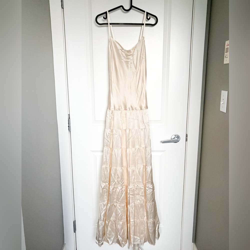 NEW NWT Reformation Agnes Silk Maxi Dress Fior Di Latte Cream NWT - Picture 7 of 12